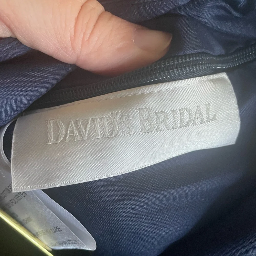 Girls Davids Bridal Marine Blue Flower Girl Dress/Wedding Formal- size 10 - Picture 5 of 6
